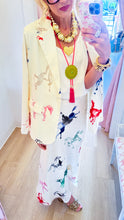Cream Multi Horse Print Blazer