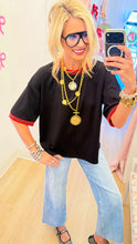 Black Contrast Trim Top