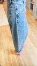 Rhinestone Barrel Jeans