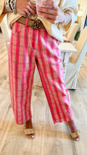 Pink Combo Plaid Barrel Pants