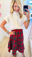 White Ruffle Sleeve Button Up Top