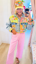 Multi Plaid Contrast Denim Jacket