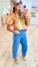Multicolor Mix Abstract Jacquard Top