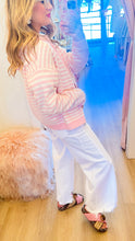 Baby Pink Striped Zip Up Jacket