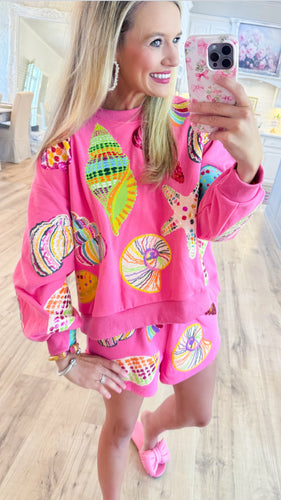 Queen of Sparkle Pink Multi Shell Shorts