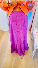 Purple Eyelet Maxi Skirt