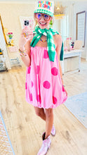 Pink Polka Dot Bubble Hem Dress