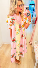 Pink Multi Mixed Pattern Maxi Dress