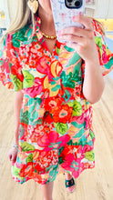 THML Pink Flower Print Puff Sleeve Dress