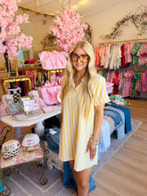 Lemon Stripe Shirt Dress