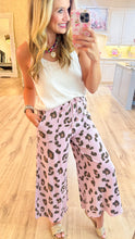 Mauve Cheetah Print Mineral Washed Wide Leg Pants