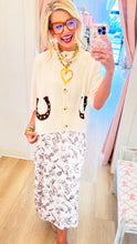Off White and Expresso Horseshoe Cardigan