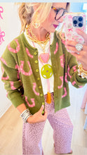 RESTOCK Olive and Pink Horseshoe Cardigan