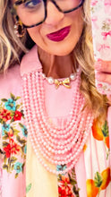 Pink Multi Layered Long Beaded Necklace