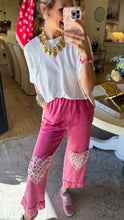 Pink Mineral Washed Heart Patch Pants