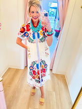 Ivory Botanical Printed Midi Dress
