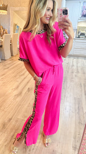 Hot Pink Leopard Pant Set