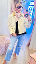Cream and Tan Polka Dot Denim Twill Jacket