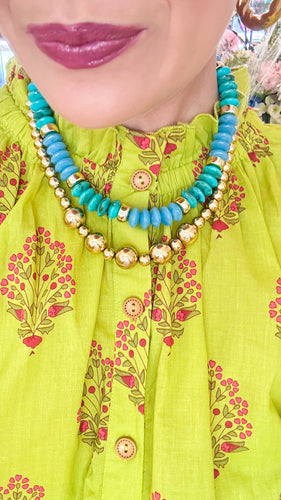 Turquoise Multi Beaded Necklace
