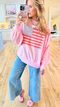 Pink American Flag Sweatshirt