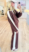 Brown Contrast Accent Pant Set