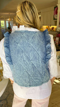 Denim Ruffle Quilted Vest