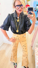 Black Faux Leather Cropped Button Up