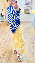 Royal Blue Striped French Terry Sweatshirt