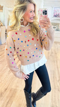 Nude Multi Color Jeweled Sweater