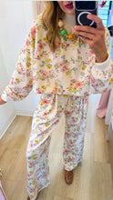 Cream Floral Print Pant Set