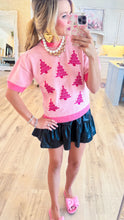 Pink Christmas Tree Short Sleeve Sweater