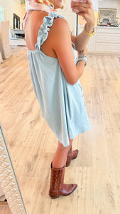 Light Denim Western Embroidered Romper