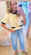 Cream Contrast Horse Bit Top