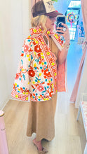 Natural Multi Floral Embroidered Cardigan