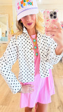 White and Black Polka Dot Boxy Jacket