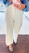 Off White Ditsy Floral Wide Leg Pants