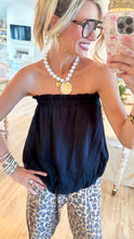 Black Bubble Hem Tube Top