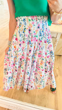 White Multi Garden Print Maxi Skirt