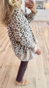 Taupe Leopard Print Hi-Low Top