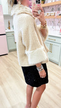 Ivy Jane Ivory Boucle Fur Trim Jacket