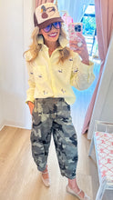 Yellow Mallard Embroidered Button Up Top