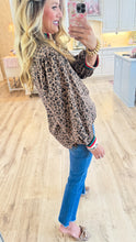 Leopard Textured Zip Up Top