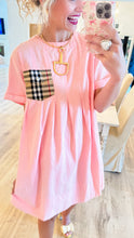 Pink Contrast Pleated Mini Dress