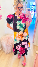 Black Flower Mix Maxi Dress