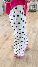 Cream and Black Polka Dot Wide Leg Pants