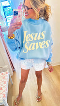 Baby Blue Jesus Saves Mockneck