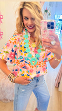 Pink Floral Mix Puff Sleeve Top