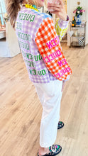 Queen of Sparkle Colorblock Gingham Cardigan