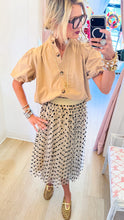 Apricot Polka Dot Tulle Midi Skirt