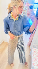 Leopard and Stripe Mixed Design Pants